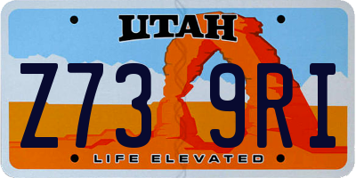 UT license plate Z739RI