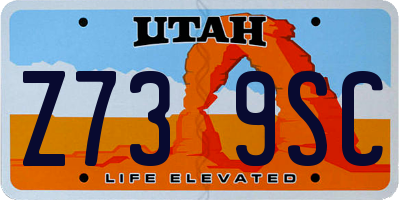 UT license plate Z739SC