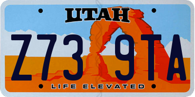 UT license plate Z739TA