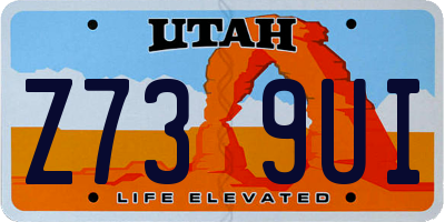 UT license plate Z739UI