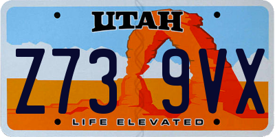 UT license plate Z739VX