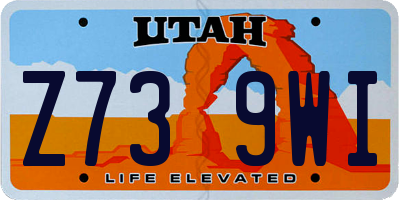 UT license plate Z739WI