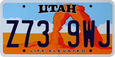 UT license plate Z739WJ