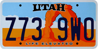 UT license plate Z739WO