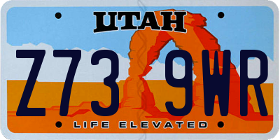 UT license plate Z739WR