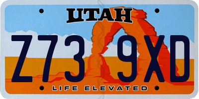 UT license plate Z739XD