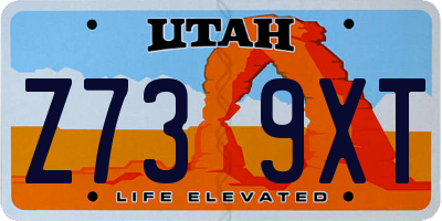 UT license plate Z739XT