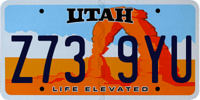 UT license plate Z739YU