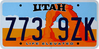 UT license plate Z739ZK