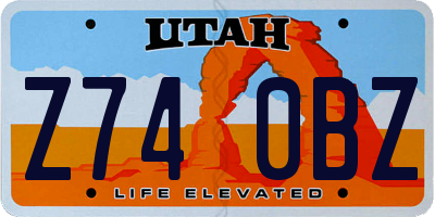 UT license plate Z740BZ