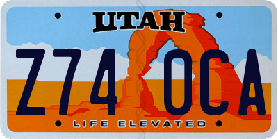 UT license plate Z740CA