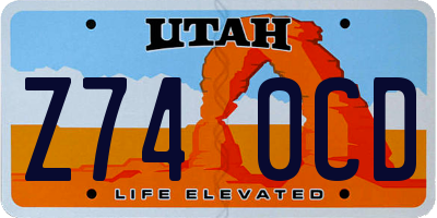UT license plate Z740CD
