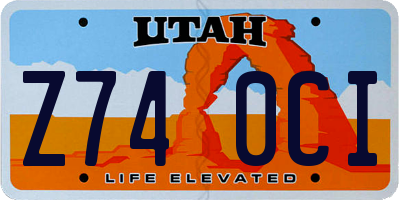 UT license plate Z740CI