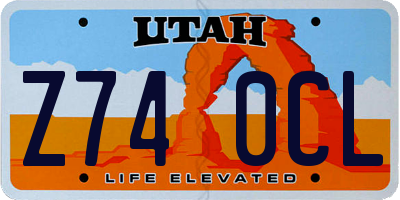 UT license plate Z740CL