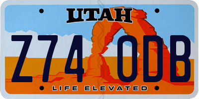 UT license plate Z740DB