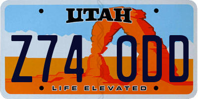 UT license plate Z740DD