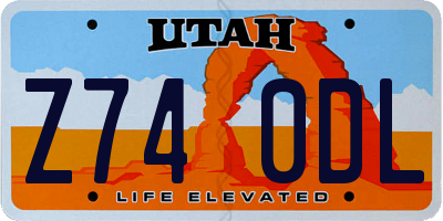 UT license plate Z740DL