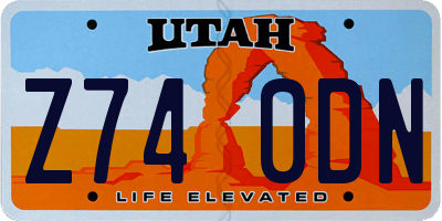 UT license plate Z740DN