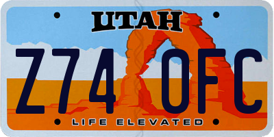UT license plate Z740FC