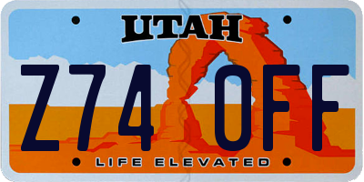 UT license plate Z740FF