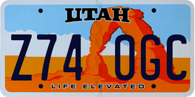 UT license plate Z740GC