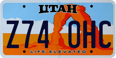 UT license plate Z740HC