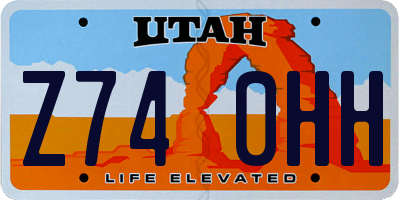 UT license plate Z740HH