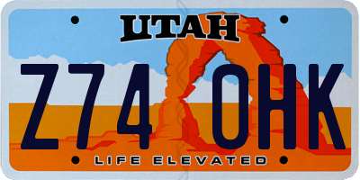 UT license plate Z740HK