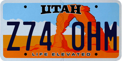UT license plate Z740HM