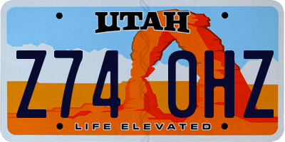UT license plate Z740HZ