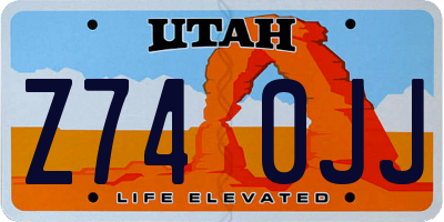 UT license plate Z740JJ