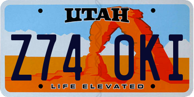 UT license plate Z740KI