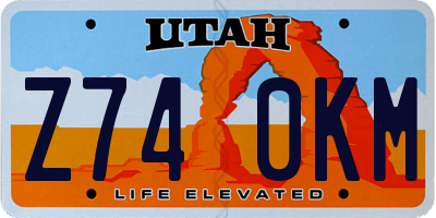 UT license plate Z740KM