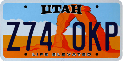 UT license plate Z740KP