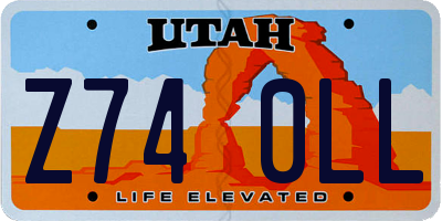 UT license plate Z740LL