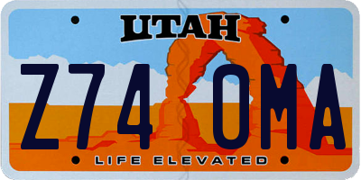 UT license plate Z740MA