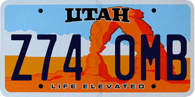 UT license plate Z740MB