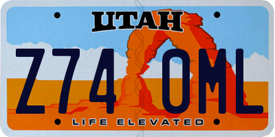 UT license plate Z740ML