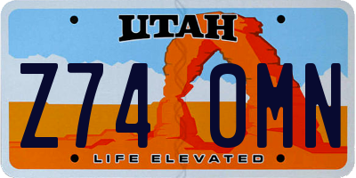 UT license plate Z740MN
