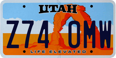 UT license plate Z740MW
