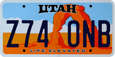 UT license plate Z740NB