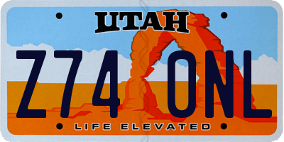 UT license plate Z740NL