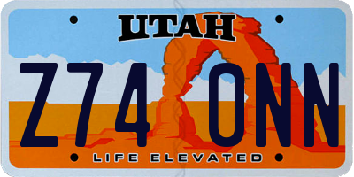UT license plate Z740NN