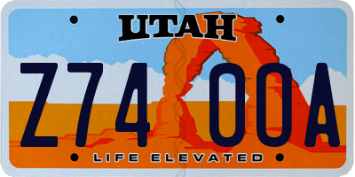 UT license plate Z740OA