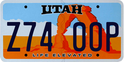 UT license plate Z740OP