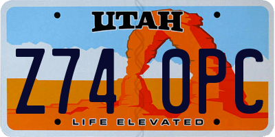 UT license plate Z740PC