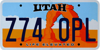 UT license plate Z740PL