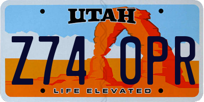 UT license plate Z740PR