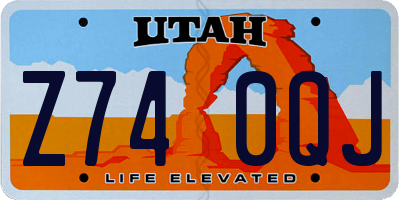 UT license plate Z740QJ
