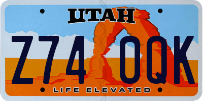 UT license plate Z740QK